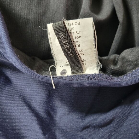 J.Crew Womens 8 Navy Halter‎ One Piece Swimsuit Ruched Front Style B6757 Made in - Picture 5 of 9